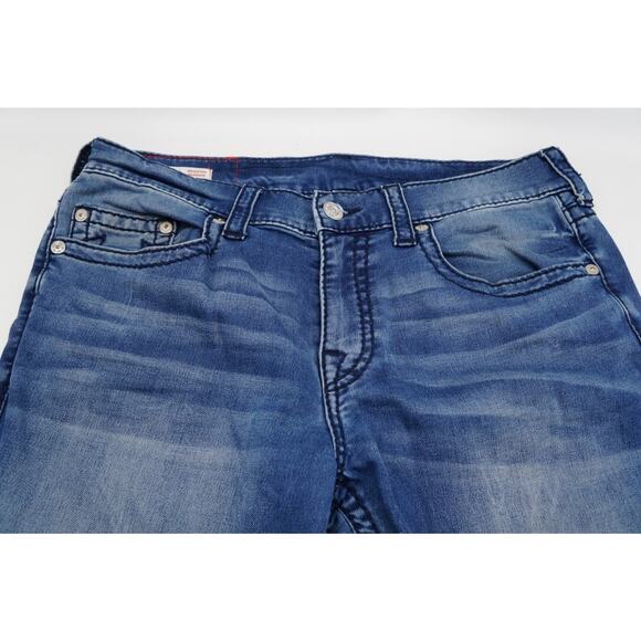 True Religion Jeans Mens 34x33 Geno Relaxed Slim Fit Dark Wash Stretch Denim - Picture 4 of 11